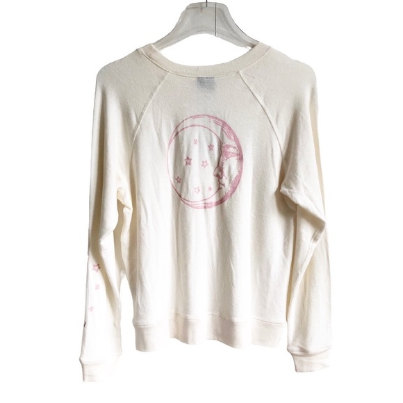 Spirit Jersey Celestial Graphic Pullover Sweater Cream Pink Medium - Picture 3 of 11